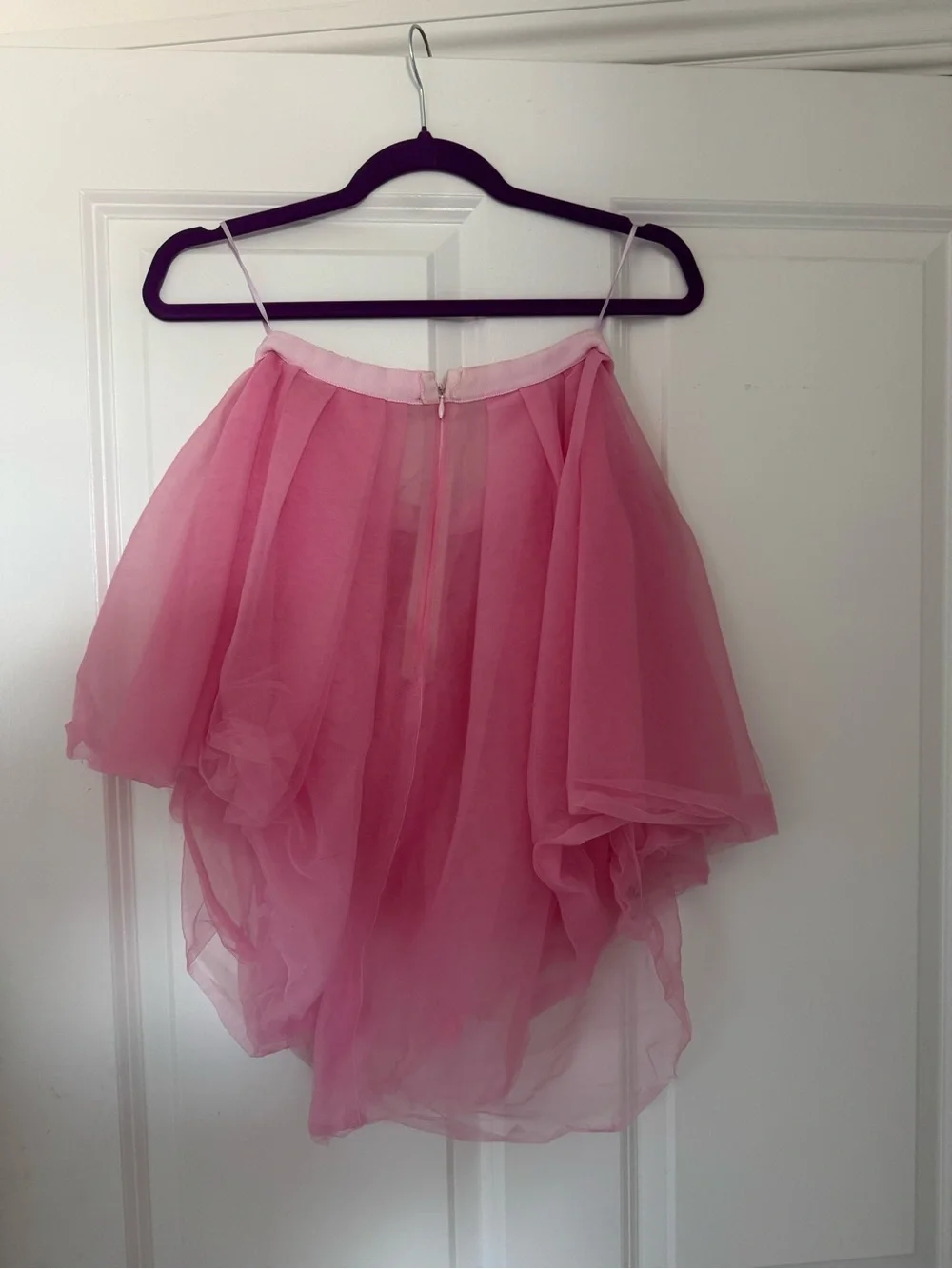 J. Crew Pink Layered High-Low Chiffon Skirt